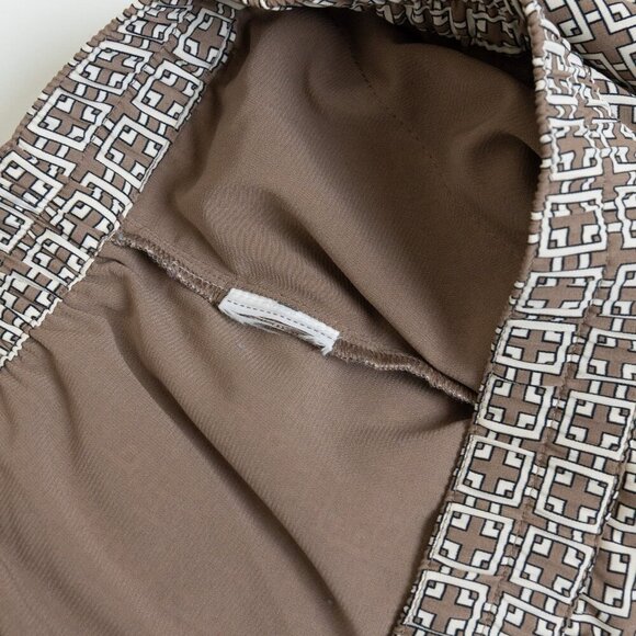 ✨ Abercrombie Fitch Satin Wide Leg Trousers Pull On Pant Brown Beige - Picture 15 of 15